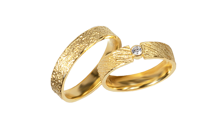05413+05414-wedding rings, gold 750 with brillant